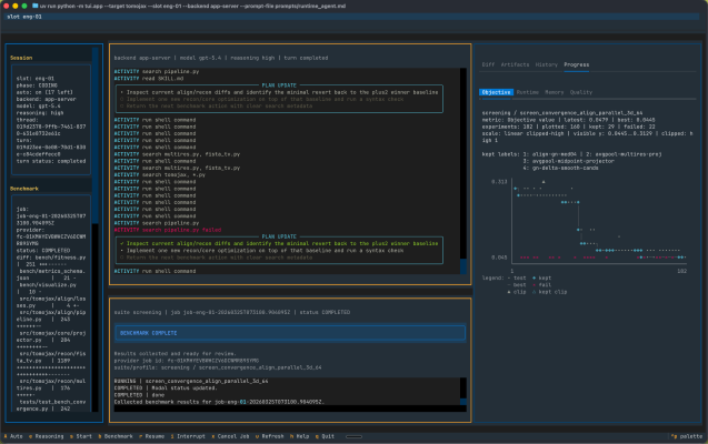 TUI command centre screenshot